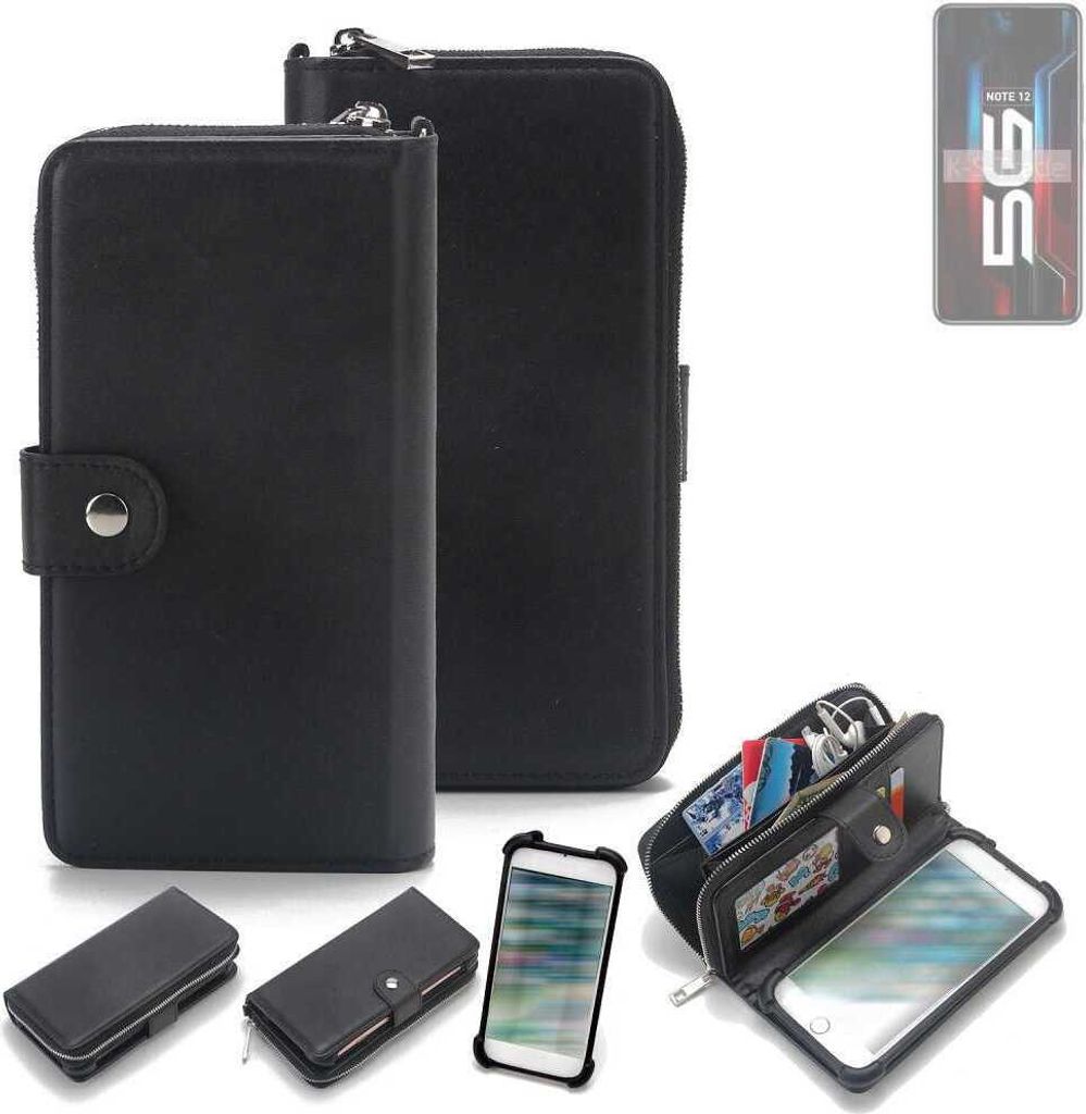 K-S-Trade 2in1 Handyhülle Schutzhülle kompatibel mit Infinix Note 12 5G & Portemonnee Cover Handy Hülle Case Etui Geldbörse Wallet Bookstyle