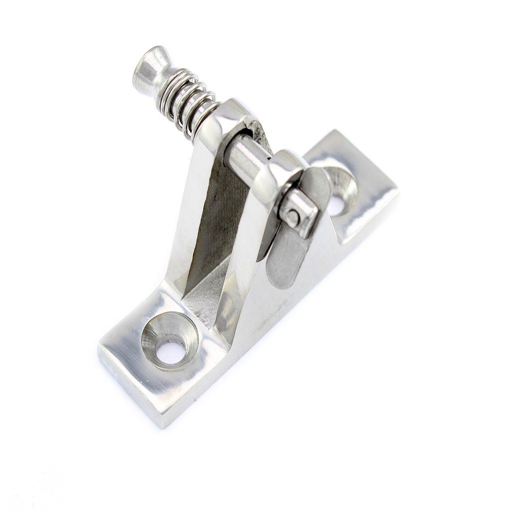Verdeckbeschlag Unterteil 90°Sicherungsbolzen L 60 mm A4-AISI 316 Rohrbefestigung Decksbeschlag