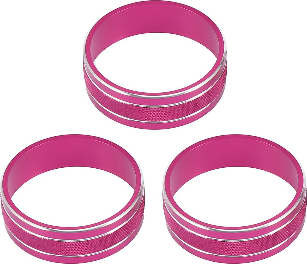 3 Stücke Auto Klimaanlage Schalter Knopf Abdeckungring pink silbern