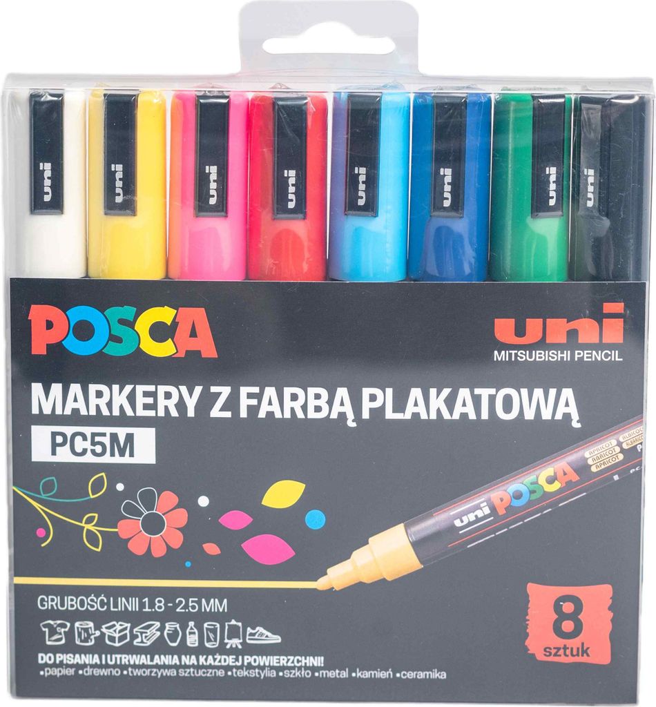 Poster Marker PC-5M 8 Farben POSCA UNI