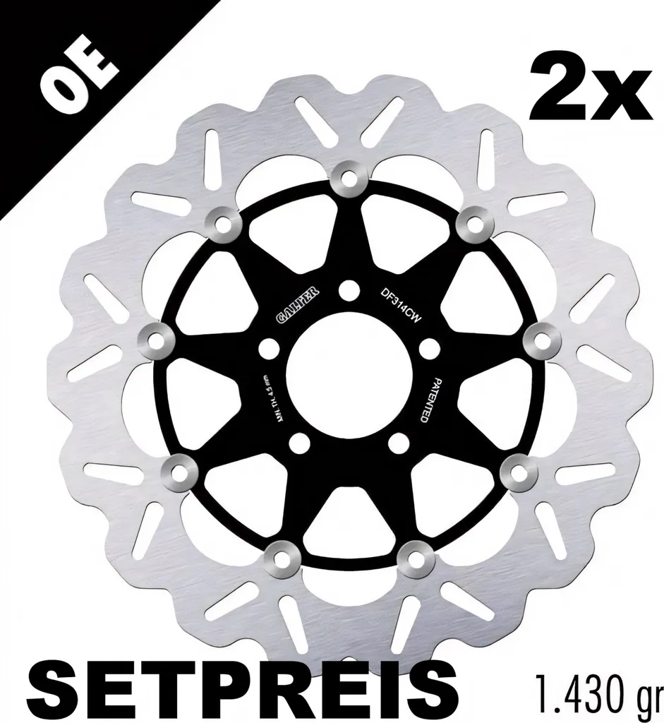 Kit Disques de Frein Galfer DF314CW WAVE Flottant Suzuki GSF 1200 Bandit