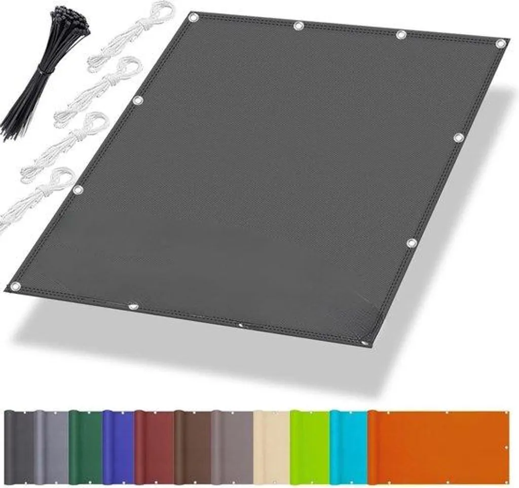 Parasol de jardin 2x3m imperméable gris anthracite avec mât réglable
