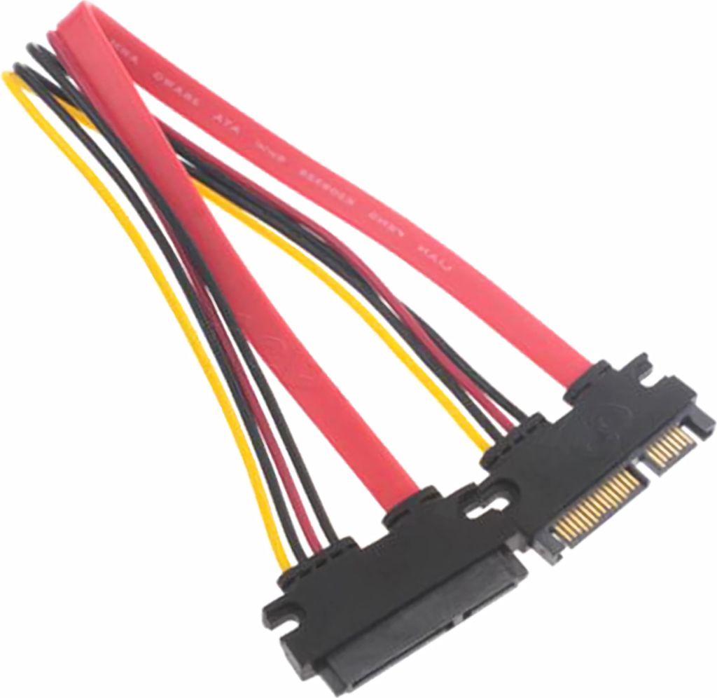 P29 SATA 22-Pin Verlängerungskabel 7+15 Pin – Stecker auf Buchse, Daten- & Stromverlängerung, 50 cm