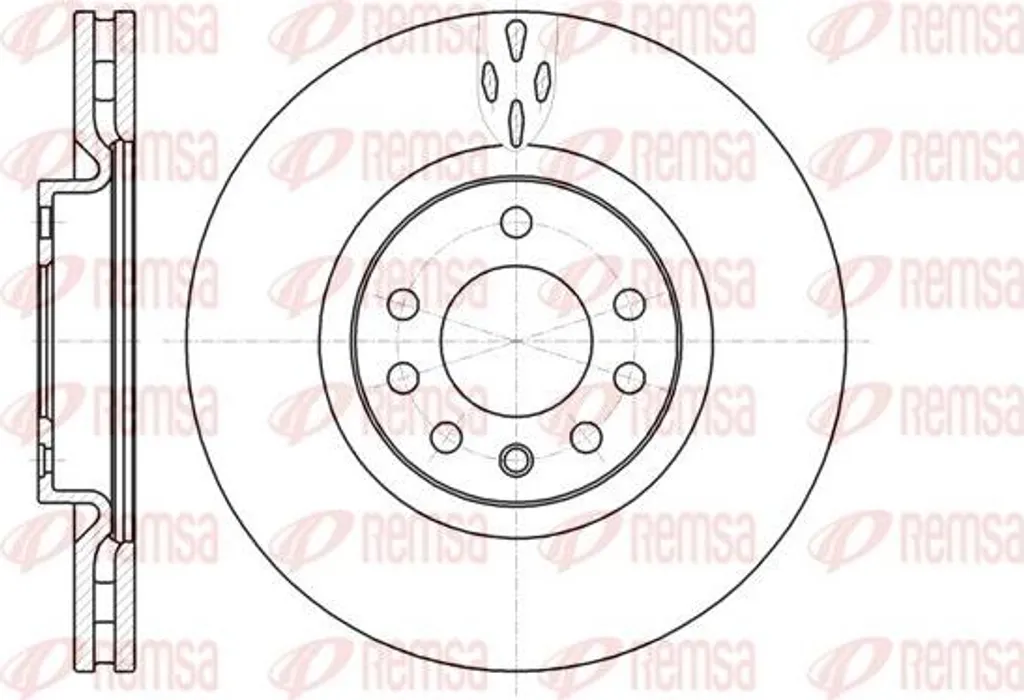 Disque de frein avant ventilé REMSA 61017.10 compatible Fiat Croma 194