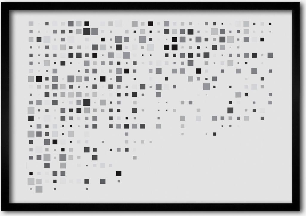 Bild - Bilderrahmen - 100 cm x 70 cm - MDF - Rahmen - Foto - Wandkunst abstrakt Quadrate