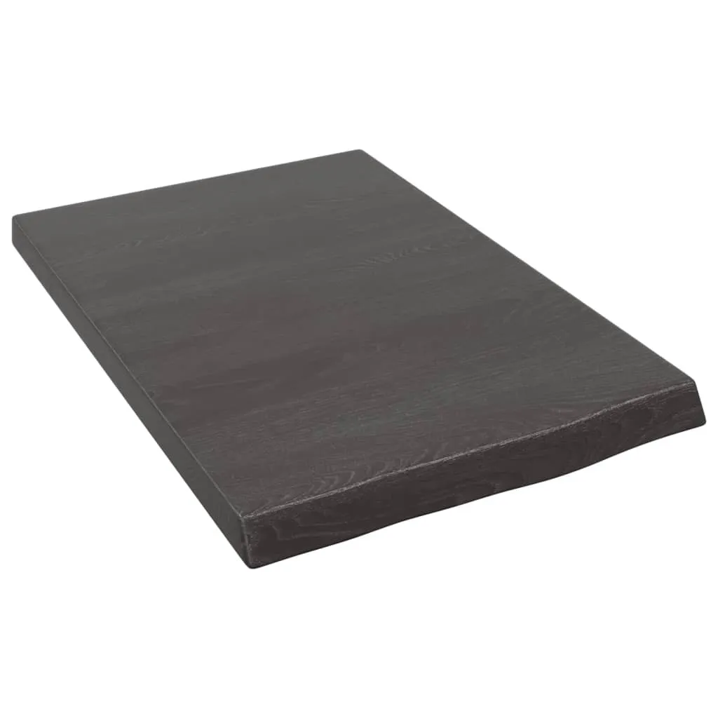 vidaXL Mensola a muro marrone scuro 40x60x(2-4) cm in legno massiccio trattato con rovere