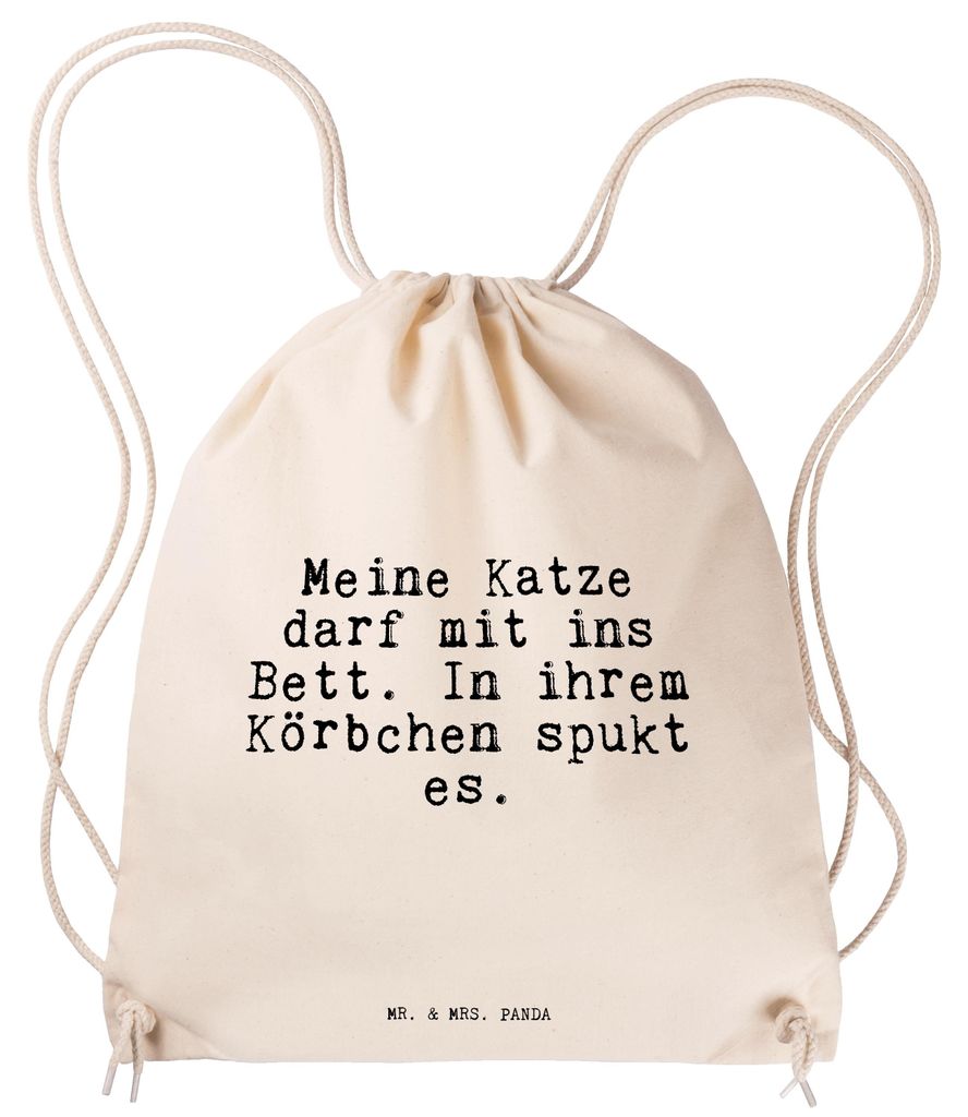 Mr. & Mrs. Panda Jutebeutel Meine Katze darf mit... - Transparent - Geschenk, wander rucksack, Bett, Baumwolltasche, beutel, sprechen, Kleiner, spo...
