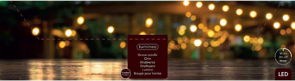 LED Kerze plastik Grabkerze Flacker Outdoor Ø7.5cm H.12.5cm Produktbild 