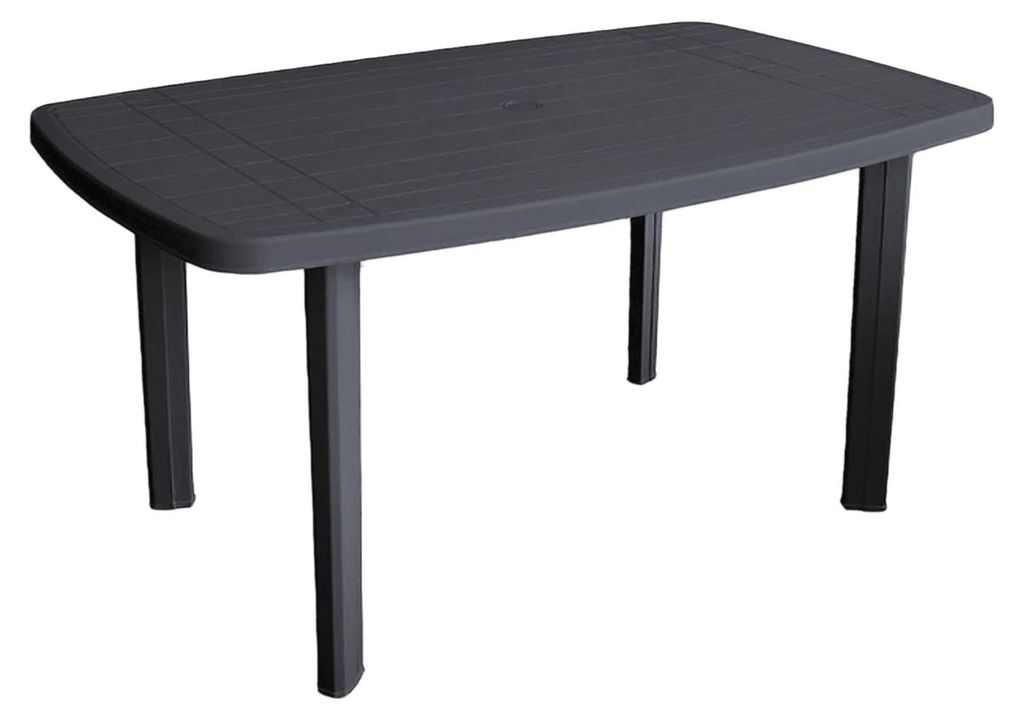 Gartentisch Kunststoff Anthrazit 140x90x72cm Produktbild 
