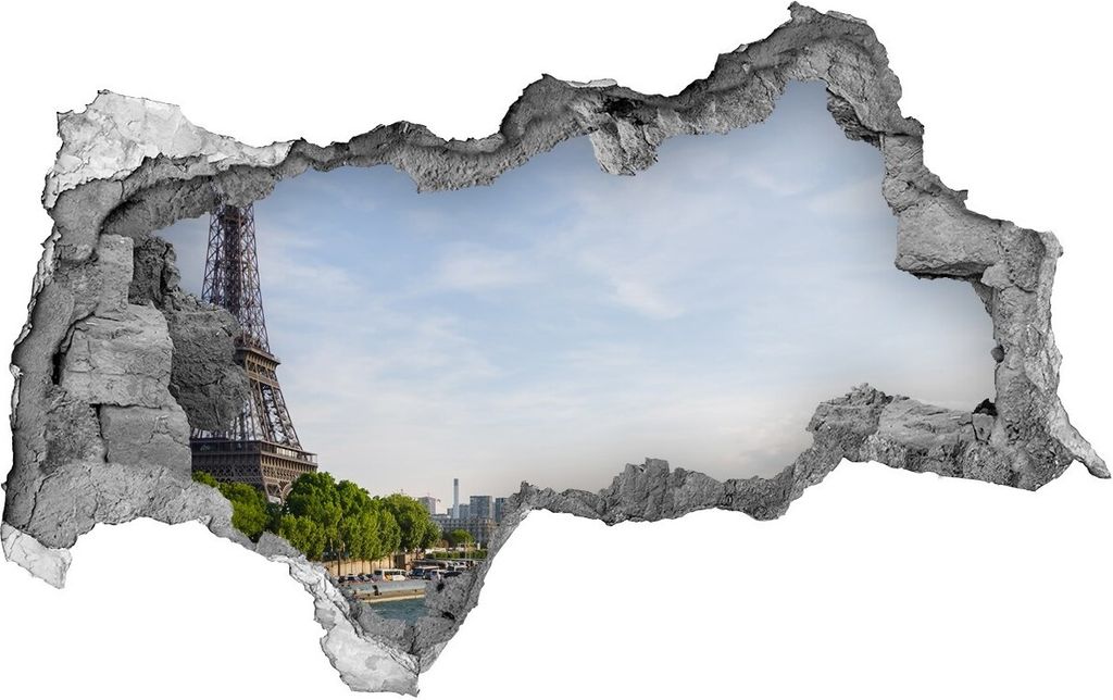 Selbstklebender Loch-3D-Aufkleber 95x73 cm Der Eiffelturm in Paris