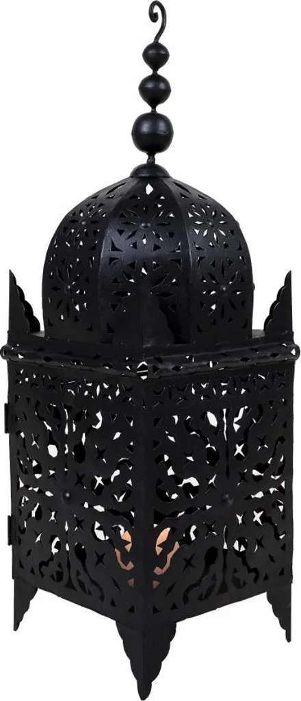 Lanterna Orientale Metallo 65cm Nera | Lanterna Giardino Marocchina Design