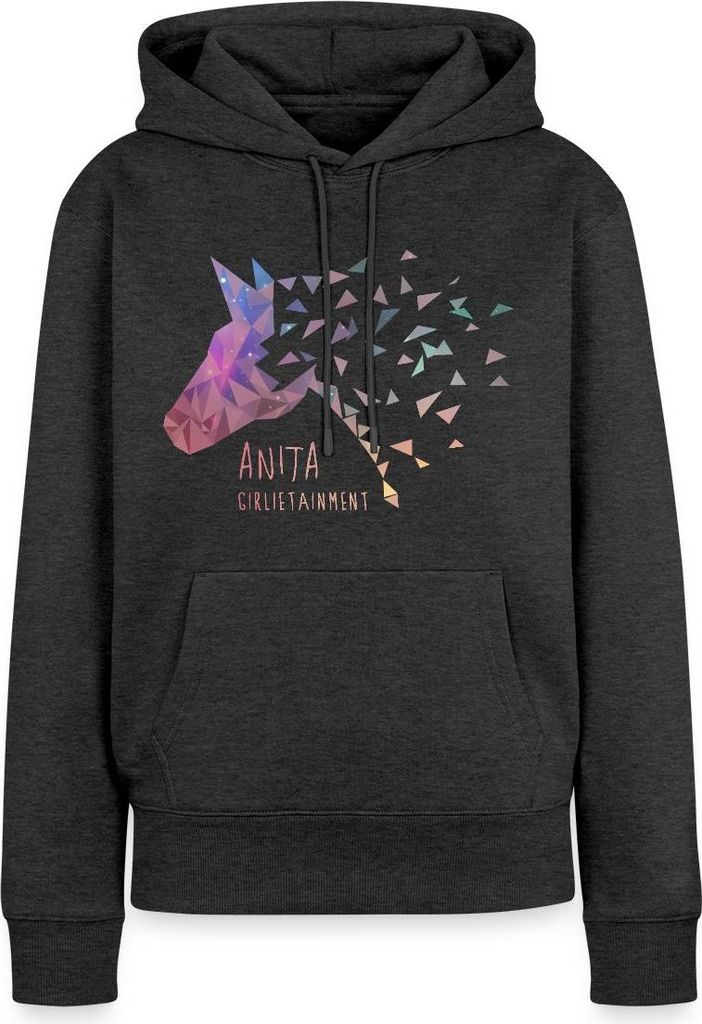 Spreadshirt Anita Girlietainment Low Poly Galaxy Design Damen Premium Hoodie, 3XL, Anthrazit meliert