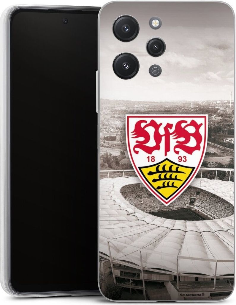 DeinDesign Slim Hülle für Xiaomi Redmi 12 Silikon Case Ultra Dünn Handyhülle Offizielles Lizenzprodukt Stadion VfB Stuttgart