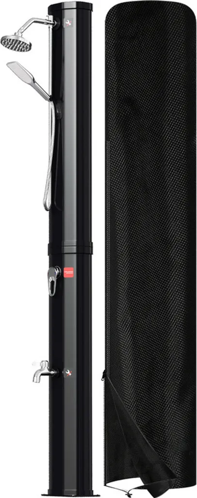 Doccia Solare di Design 40L: Eleganza Nera e Comfort Termico 60°C