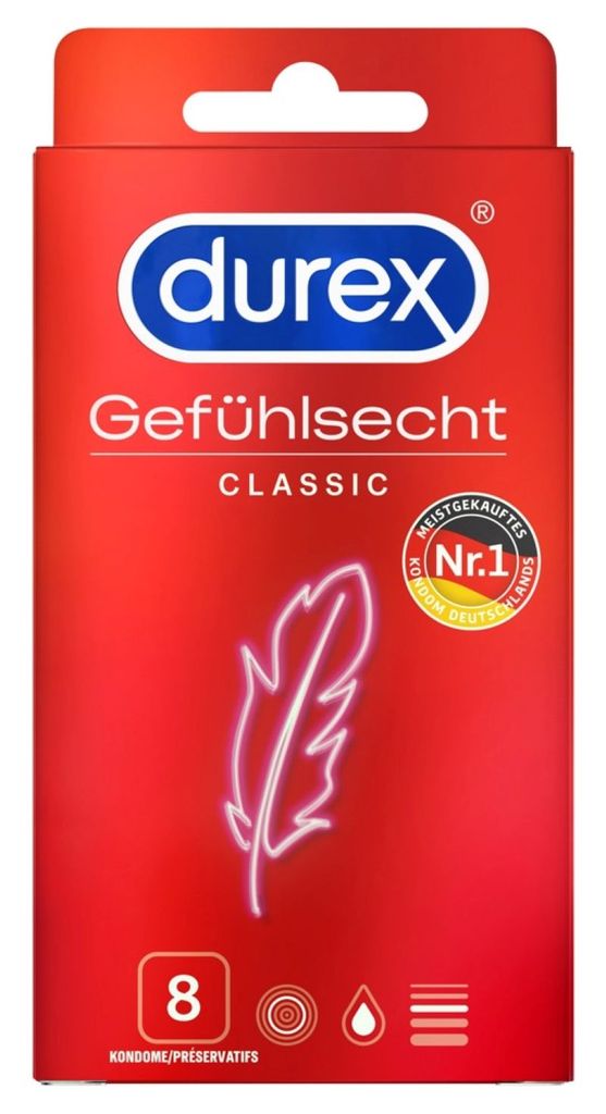 Durex, Classic, Prezerwatywy, 8 sztuk (PRODUKT Z NIEMIEC) Zdjęcie produktu 