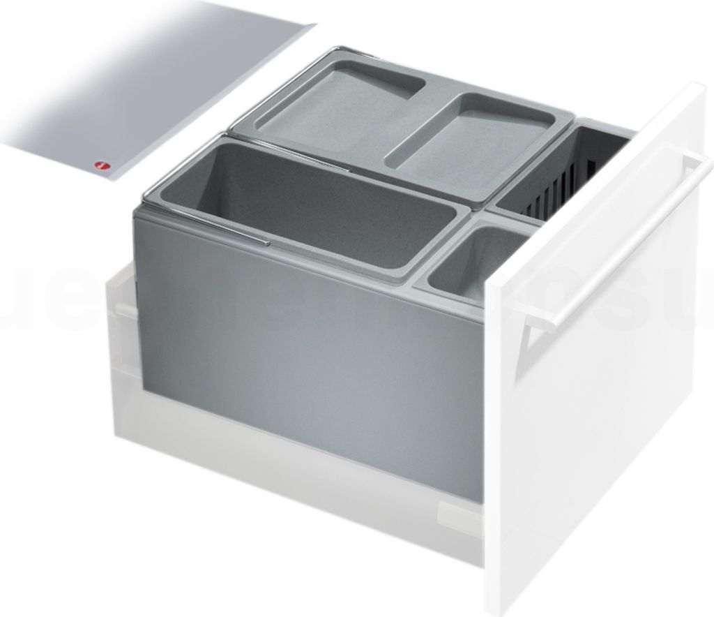 Hailo Abfallsammler 3630451 XX Inset Aufsatz XXL 18 + 12 + 4.1 Liter