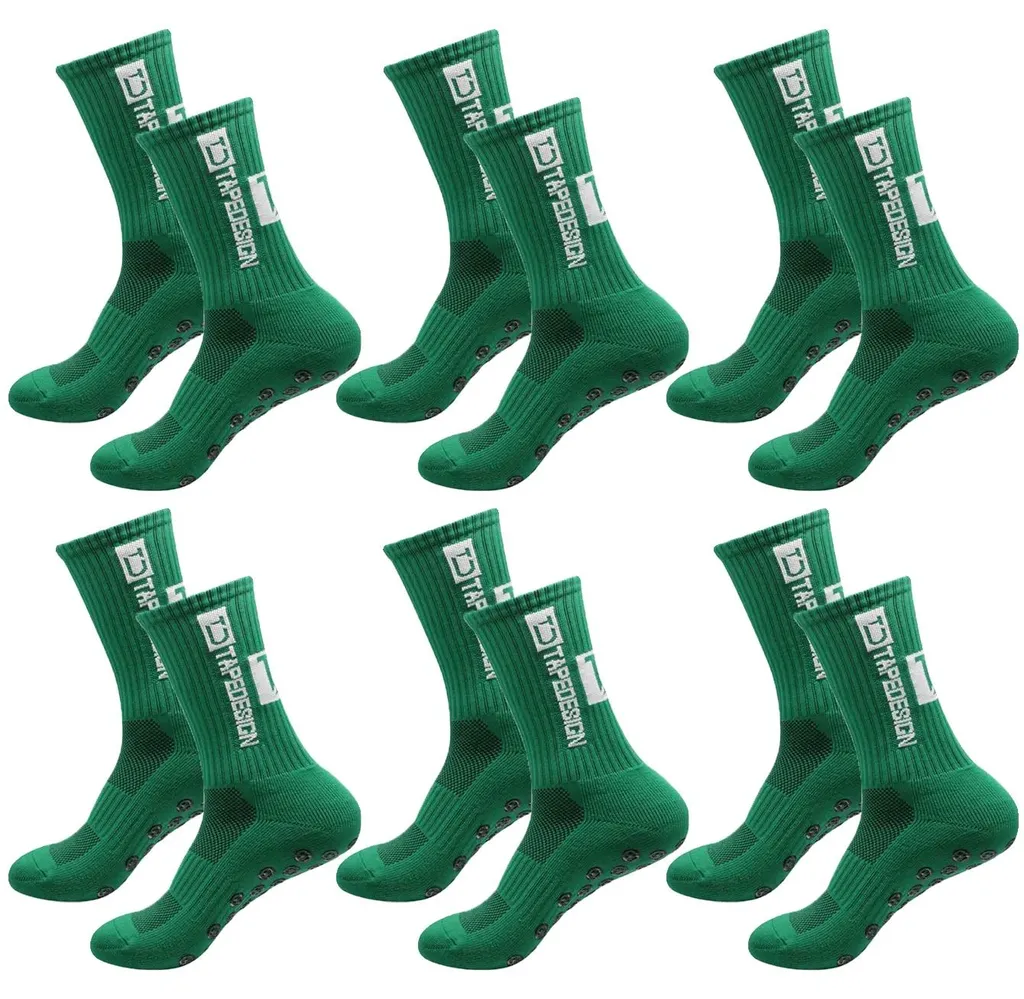 Chaussettes de football mi-longues antidérapantes vertes - Modèle Pro Elite