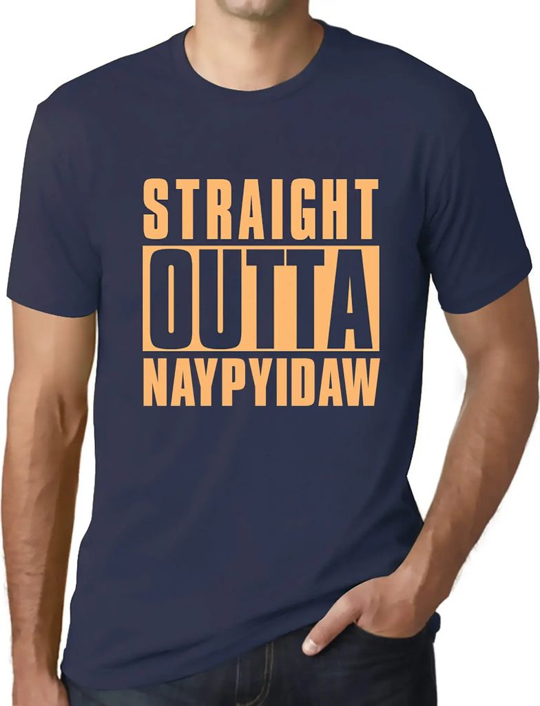 Herren Grafik T-Shirt Direkt aus dem Naypyidaw – Straight Outta Naypyidaw – Öko-Verantwortlich Vintage Jahrgang Kurzarm Lustige Druck Geburtstag