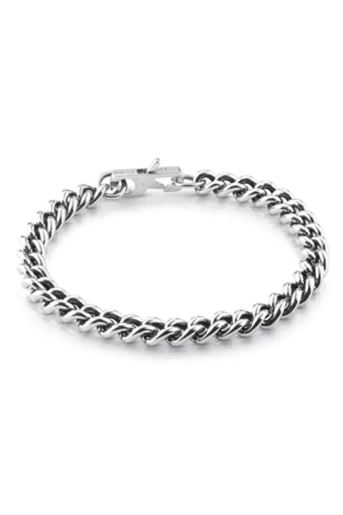 Bracelet GUESS UMB70072-S Maille Acier Argenté avec Logo Gravé Discret