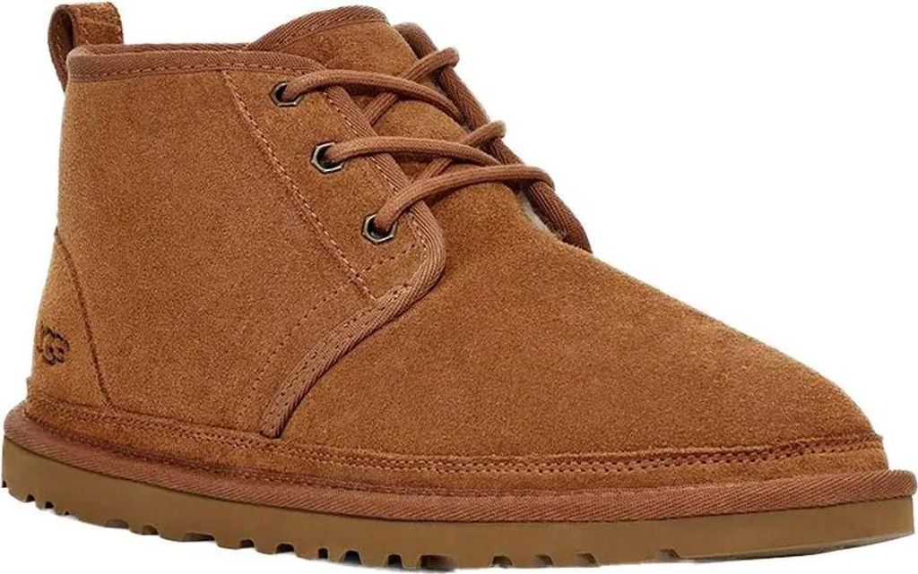A single brown Ugg Neumel boot is shown against a white background.