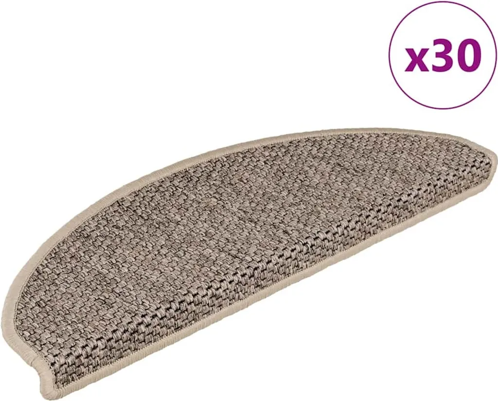 Marchettes d'escalier adhésives aspect sisal lot de 30 - Format 65x21 cm