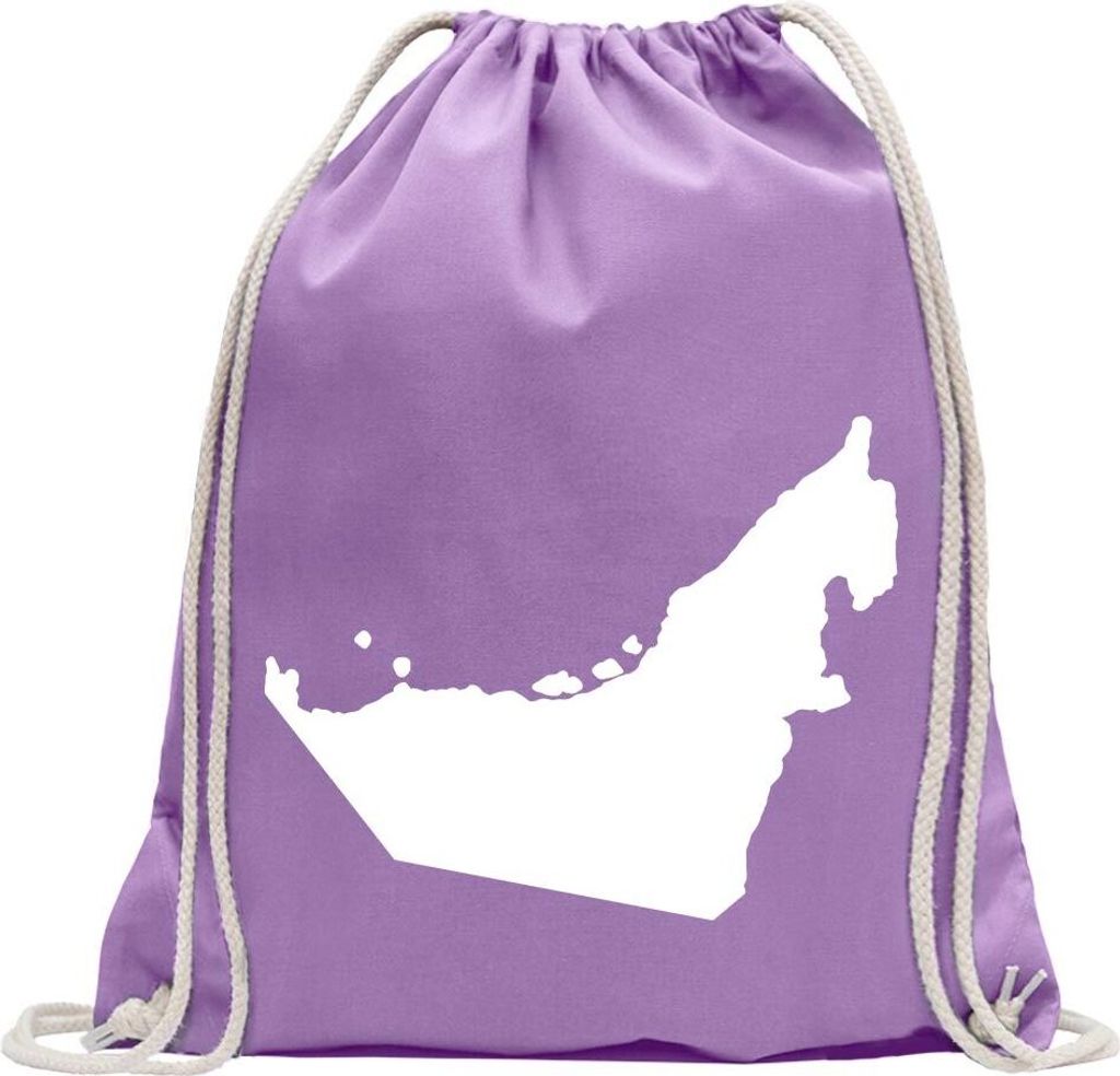 Kiwistar - Turnbeutel - lavendel - Vereinigte Arabische Emirate - Fun Rucksack Sport Beutel Gymsack Baumwolle mit Ziehgurt