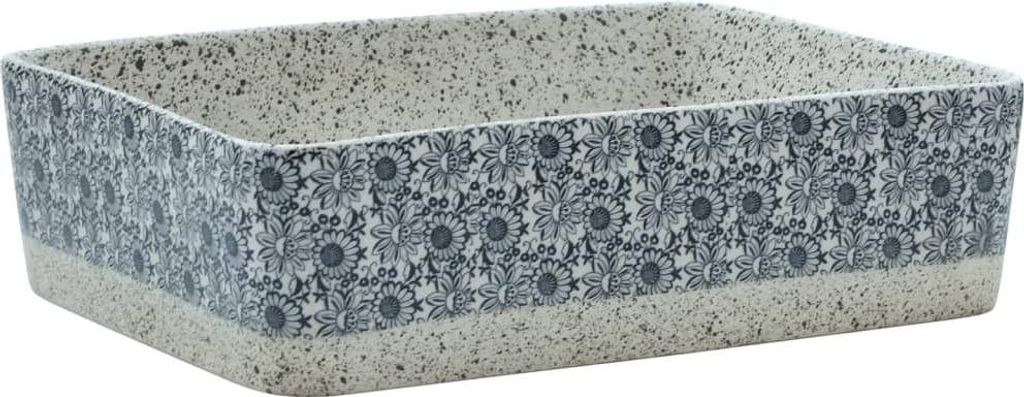 vidaXL Aufsatzwaschbecken Grau Blau Rechteckig 46x35,5x13cm Keramik
