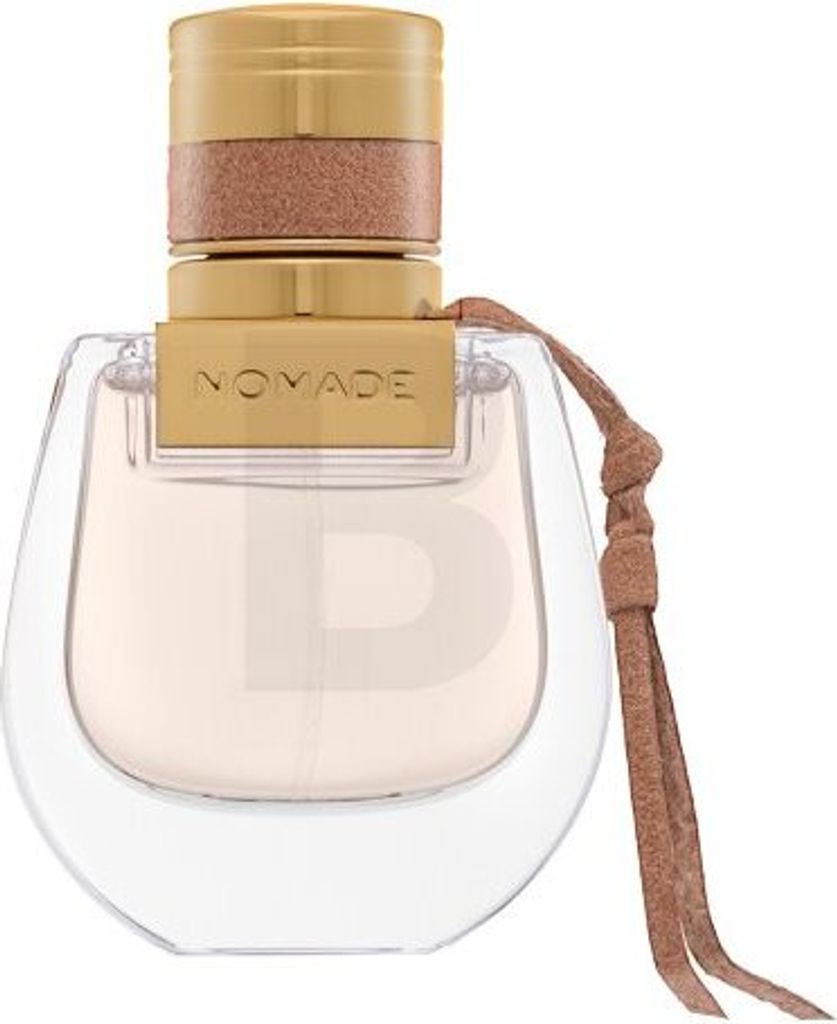 A close-up studio shot of a Chloé Nomade Eau de Toilette bottle.