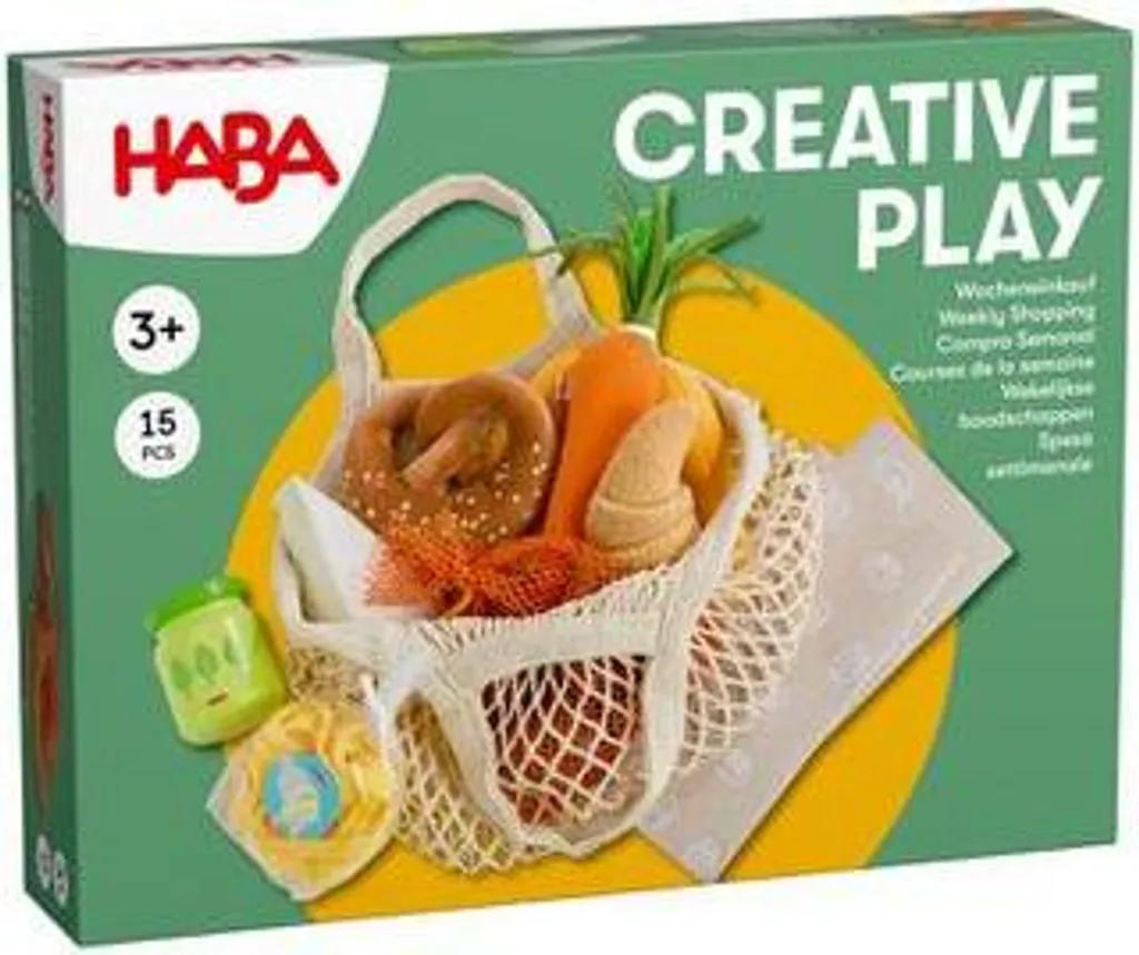 Jeu d'éveil HABA Panier de courses en tissu pour développer l'autonomie
