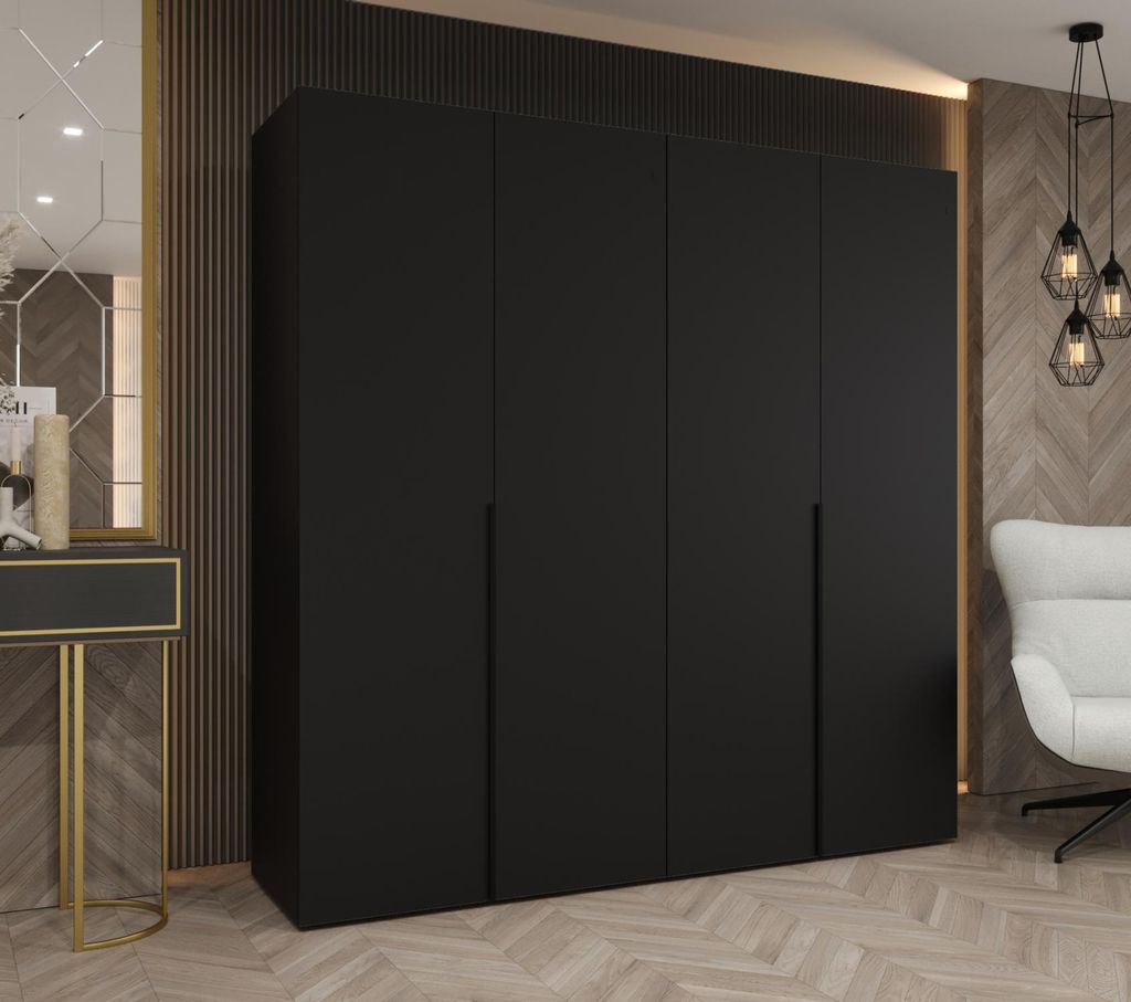 Kleiderschrank 200 cm BETULA - schwarz