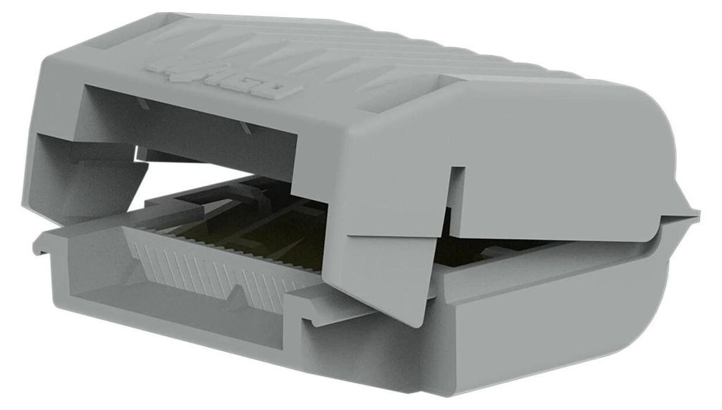 A 3D rendering of a Wago Gelbox for welding clamps.