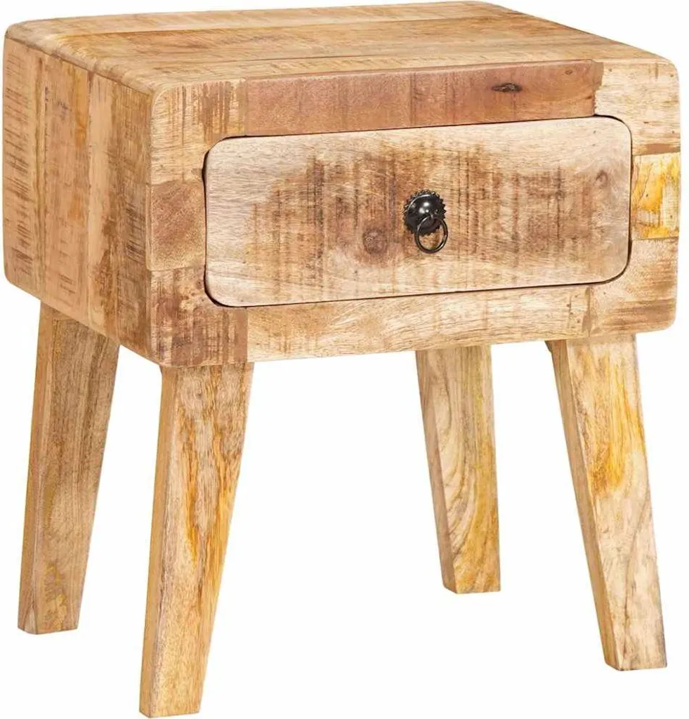 vidaXL Tavolino Marrone in Legno Massello di Mango con Anta 40 cm