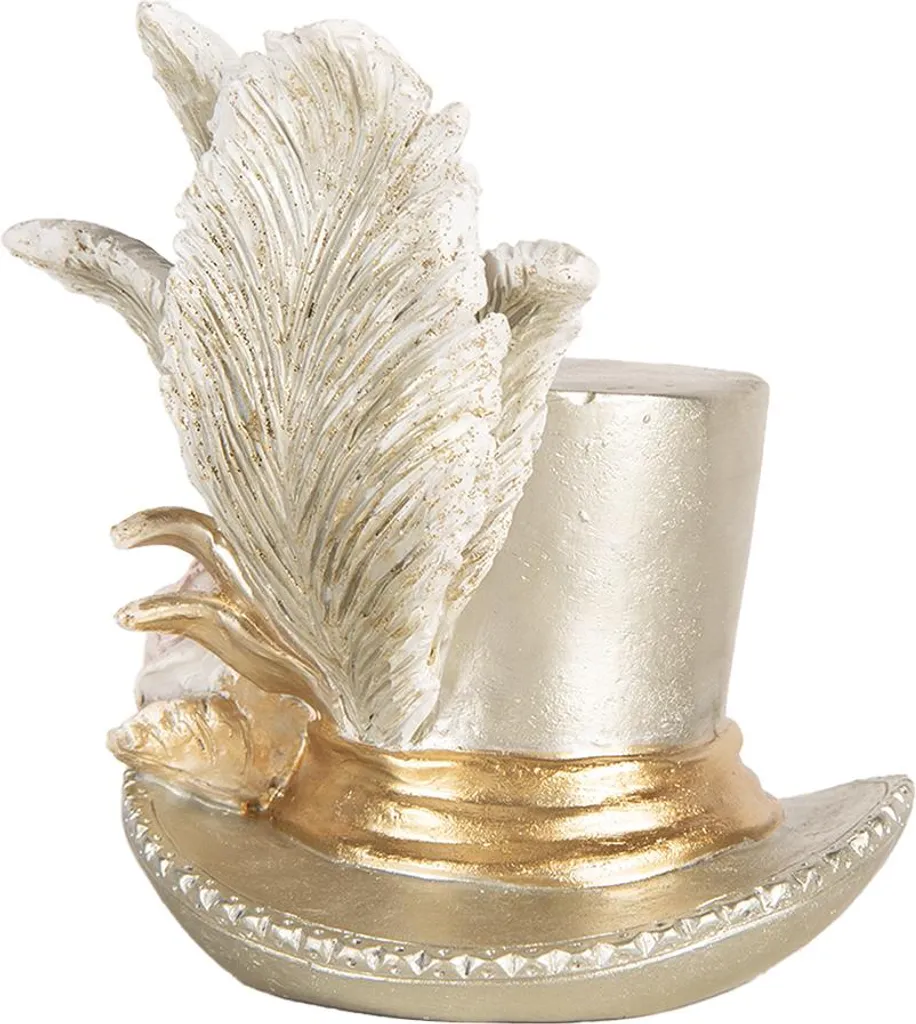 Objet de Décoration Chapeau Argenté pour Centre de Table et Étagère