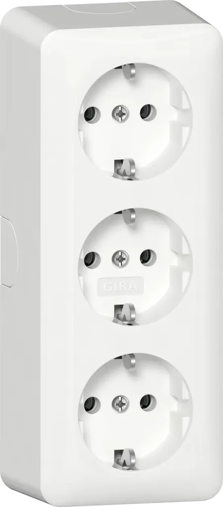 Prise de courant triple en saillie GIRA 478913 SCHUKO Blanc Pur RW