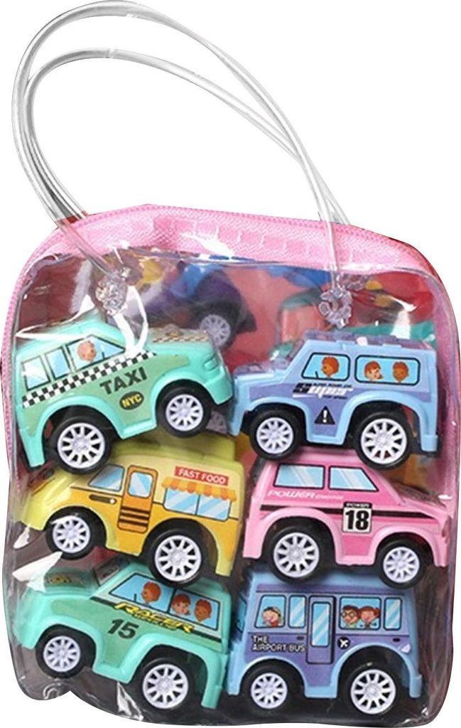 6-teiliges Spielzeugauto-Set zum Zurückziehen, emailliertes Anti-Schock-Spielset für Kinder, Kleinkinder