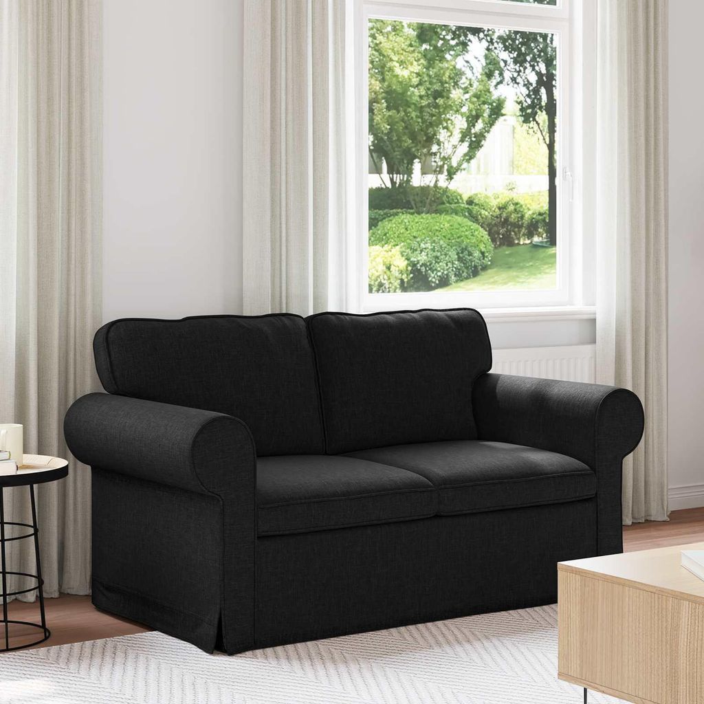 "SALE 2026"2-Sitzer Sofa Couch 120cm - elegantes Design - Doppelsofa - Lounge Sofa - Schwarz Metall DE996390 - Klassische Sofas