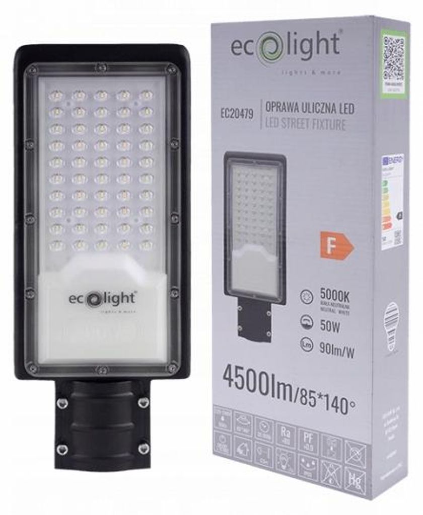 Oprawa uliczna grafitowa 50W 4500lm 5000K Eco Light EC20479 Zdjęcie produktu 