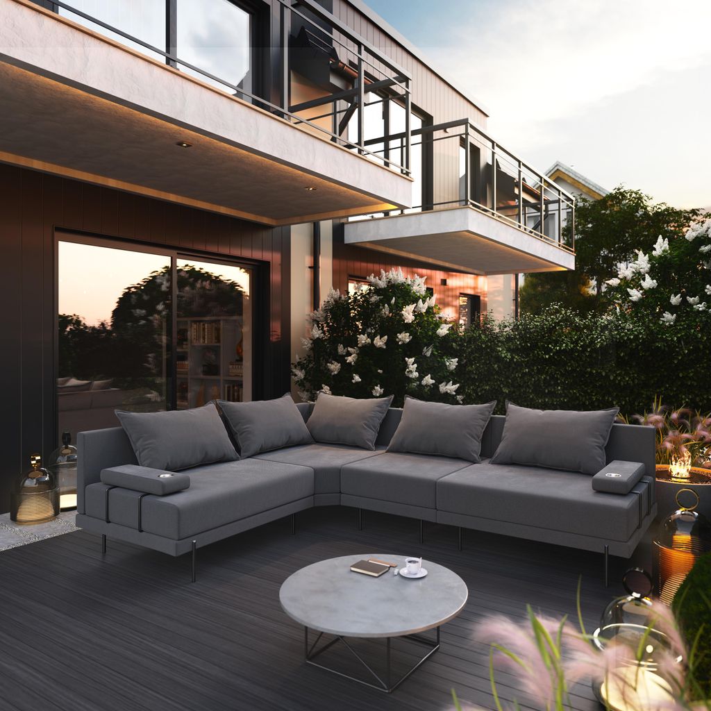 TRADA Gartensofa lounge set Bahama M Dunkelgrau Gartenmöbel Produktbild 
