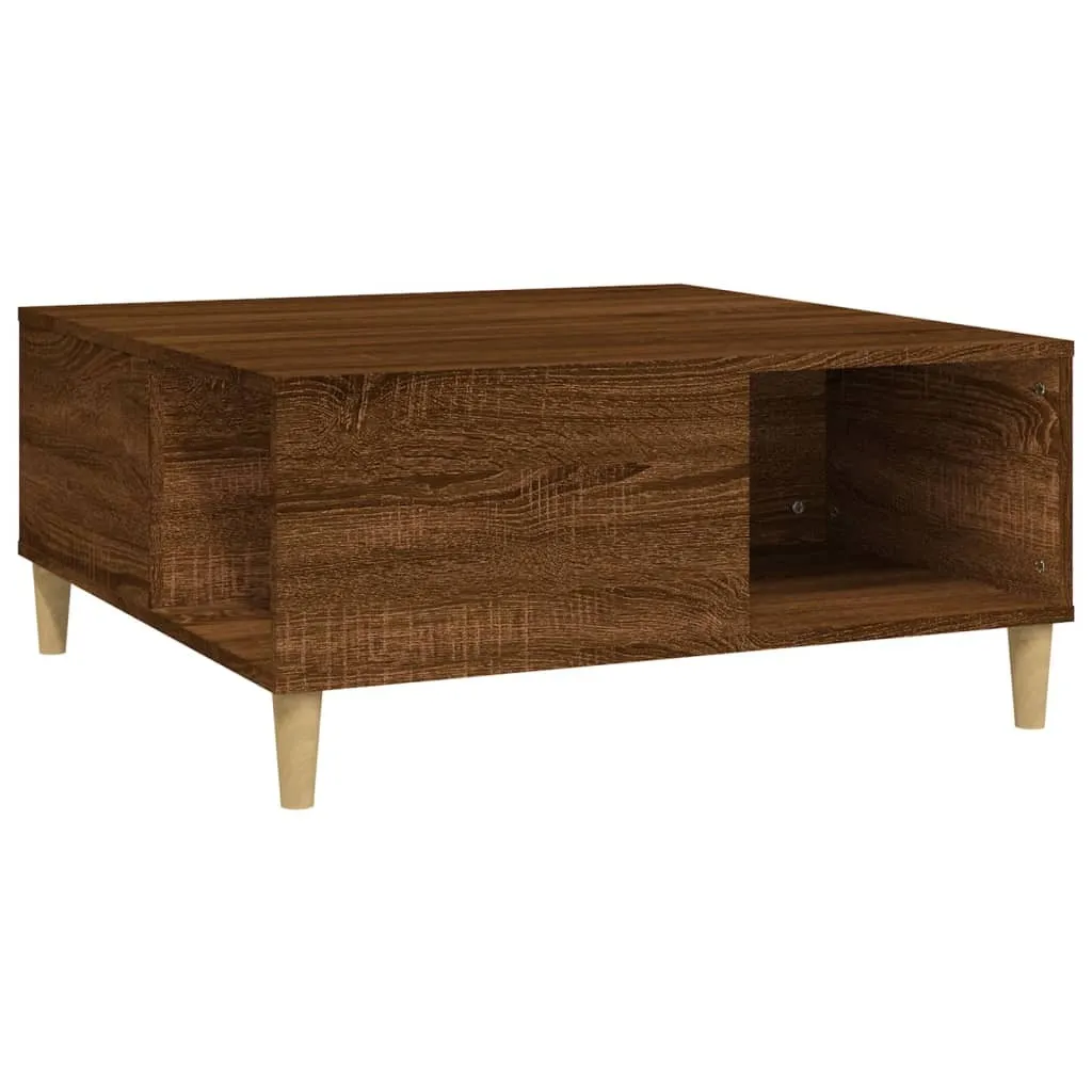 Tavolino da Caffè SYFAX™ Rovere Marrone 80x80x36.5cm Legno Multistrato