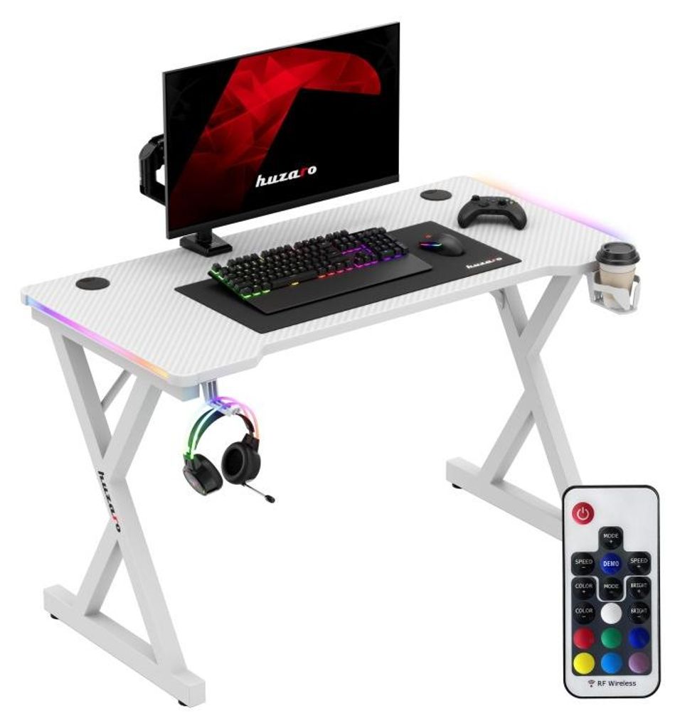 HUZARO Gaming Bureau Hero 2.3 RGB, wit Productafbeelding 