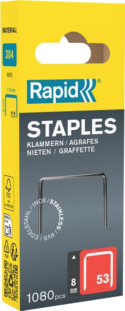 Rapid Tools 40109510 Rapid Feindrahtklammern Typ 53, 8 mm, Zdjęcie produktu 