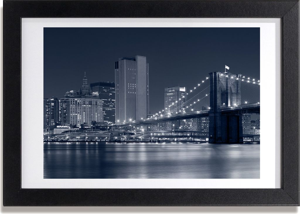 Bild 30x20 MDF-Rahmen, Wandkunst Manhattan New York City