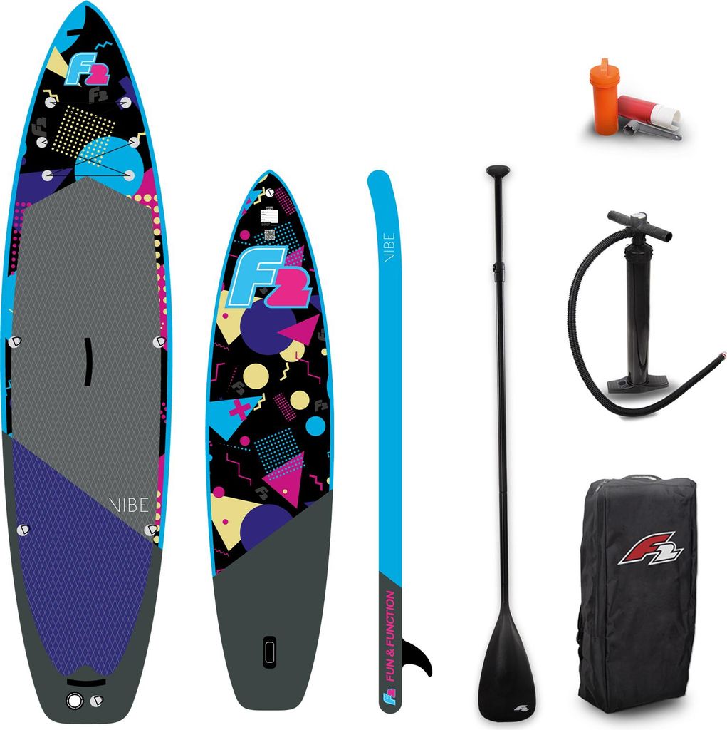 F2 SUP Stand Up Paddle Board Retro Vibe 90s Allover Damen 320cm 10,5