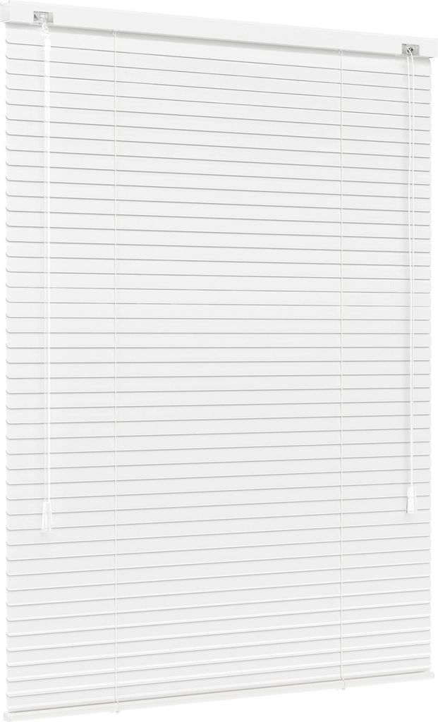 JALOUSIESCOUT LightLess Aluminium-Jalousie, 25 mm, verdunkelnd, 120 x 200 cm, weiß matt ohne Bohren, für Fenster & Türen, blackout, Energieeffiz...