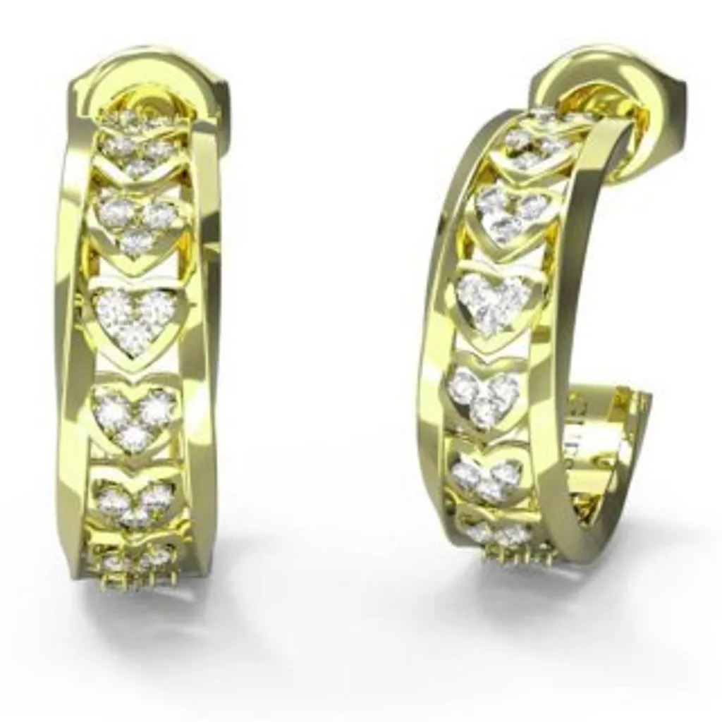 Boucles d'oreilles Femme Guess Mon Amour en Acier Doré JUBE04603JWYGT/U