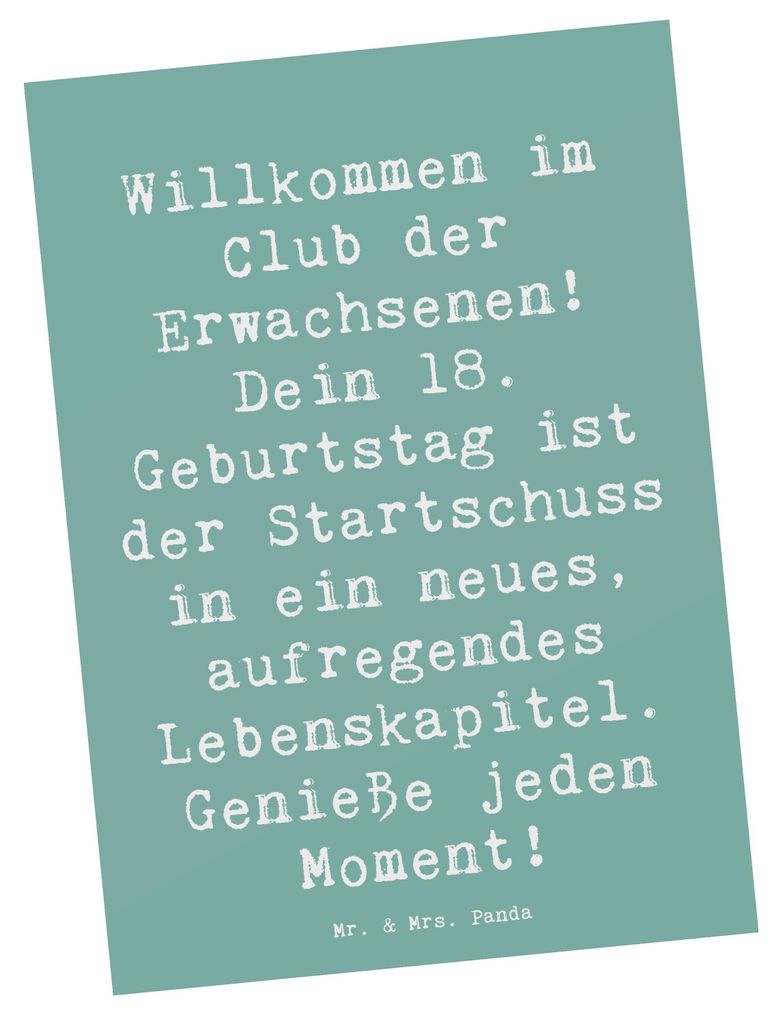 Mr. & Mrs. Panda Grußkarte Spruch 18. Geburtstag Start - Produktbild 