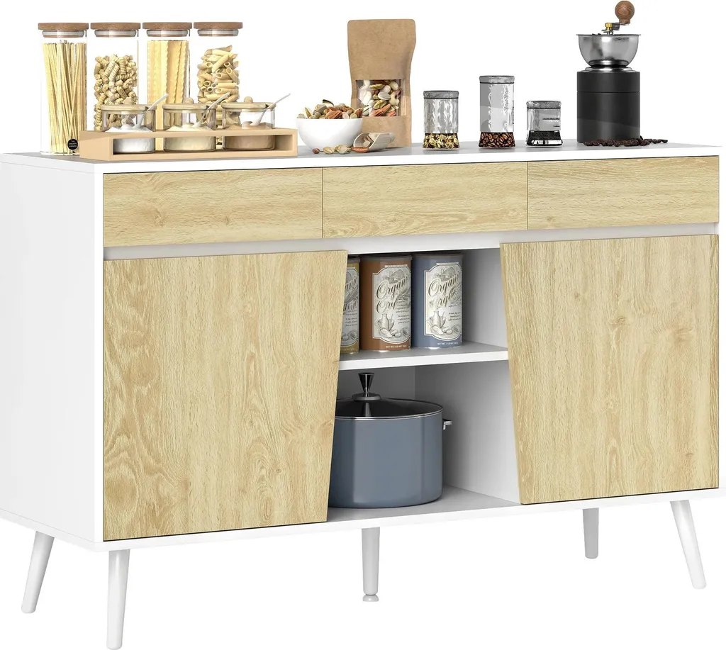 Buffet de rangement pour cuisine et séjour - Meuble 120 cm pratique