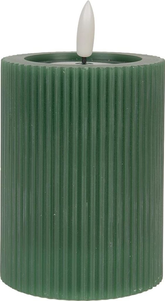 Clayre & Eef LED svíčka Ø 8x13 cm zelený vosk Obrázek produktu 