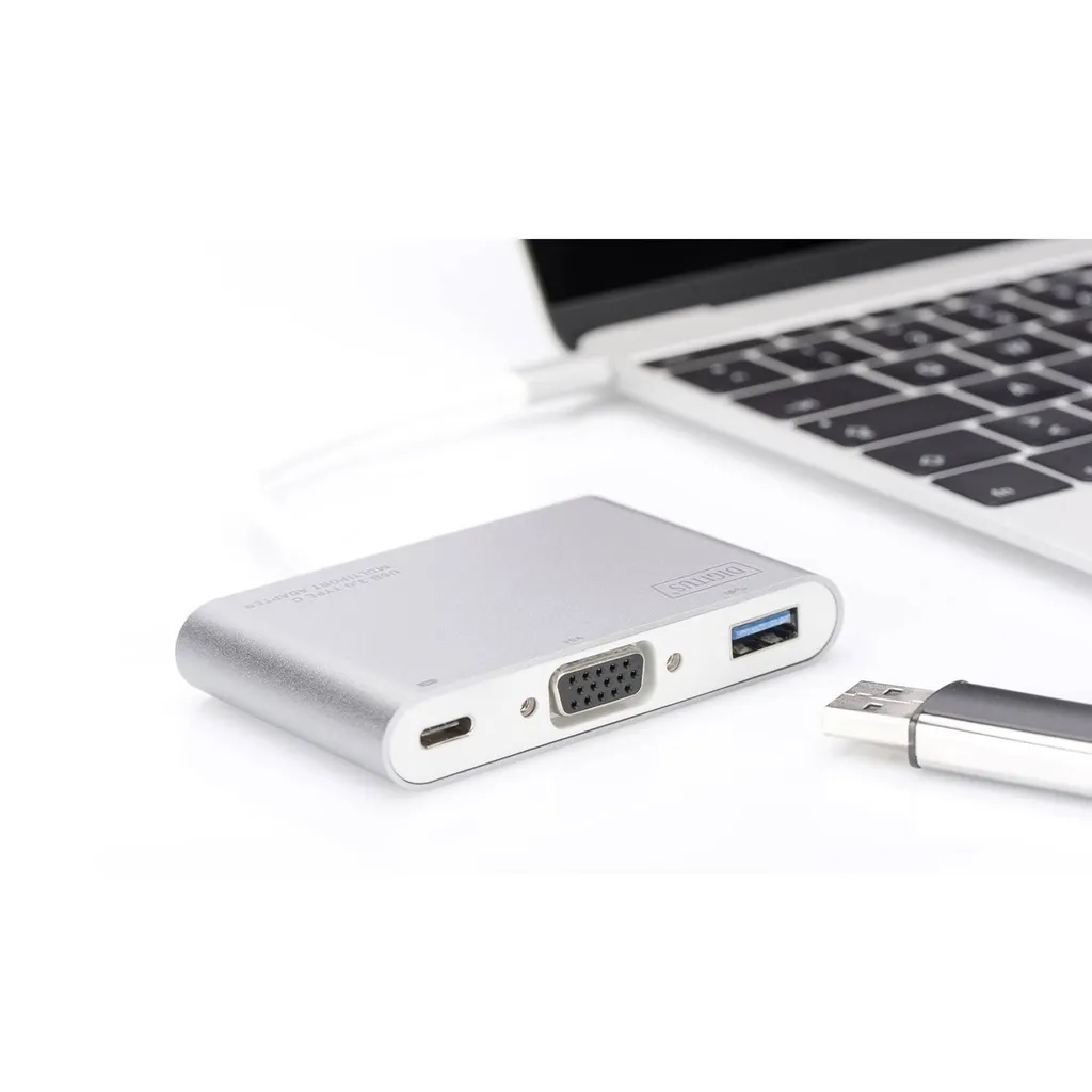 DIGITUS Adaptateur Multiport USB 3.0 vers VGA Blanc - Haute Résolution - 4