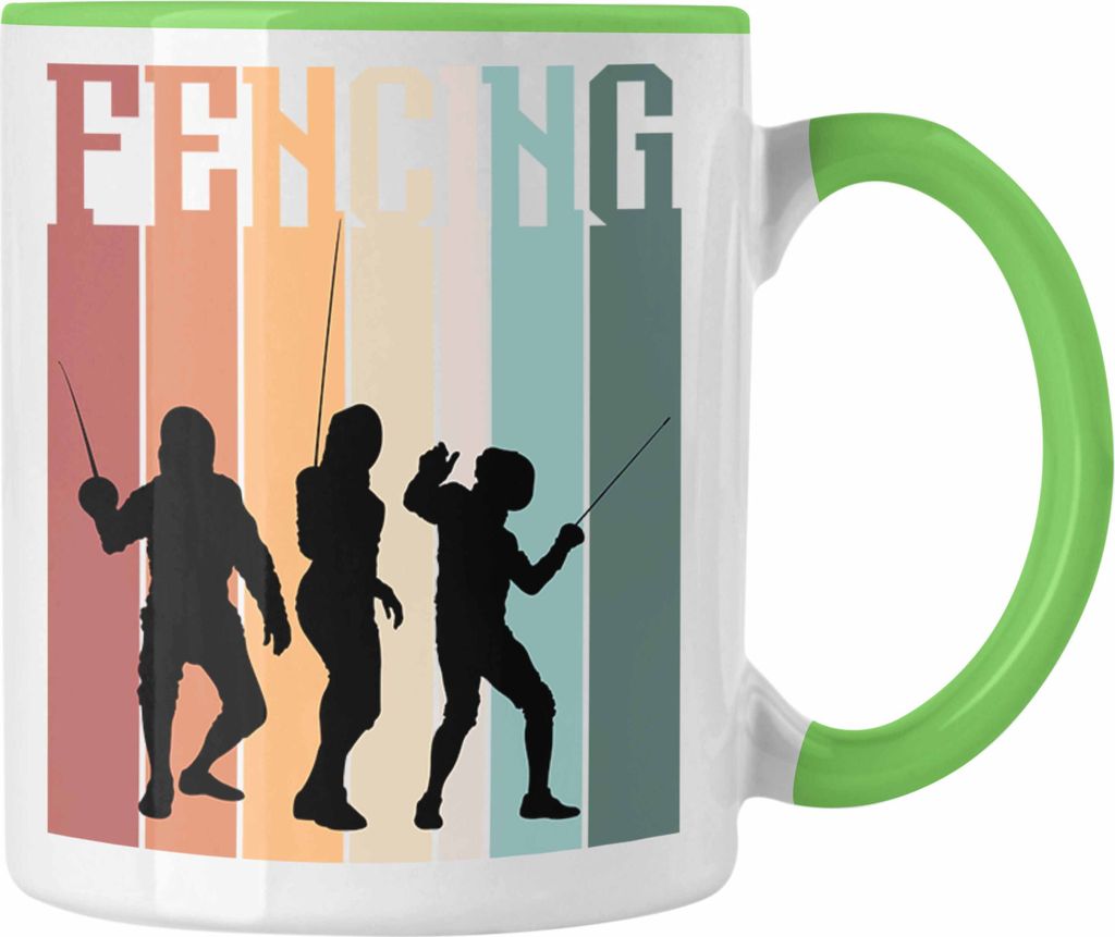 Trendation - Fechten Tasse Geschenk Fencing Fechter Geschenkidee Geburtstag Weihnachten (Grün)
